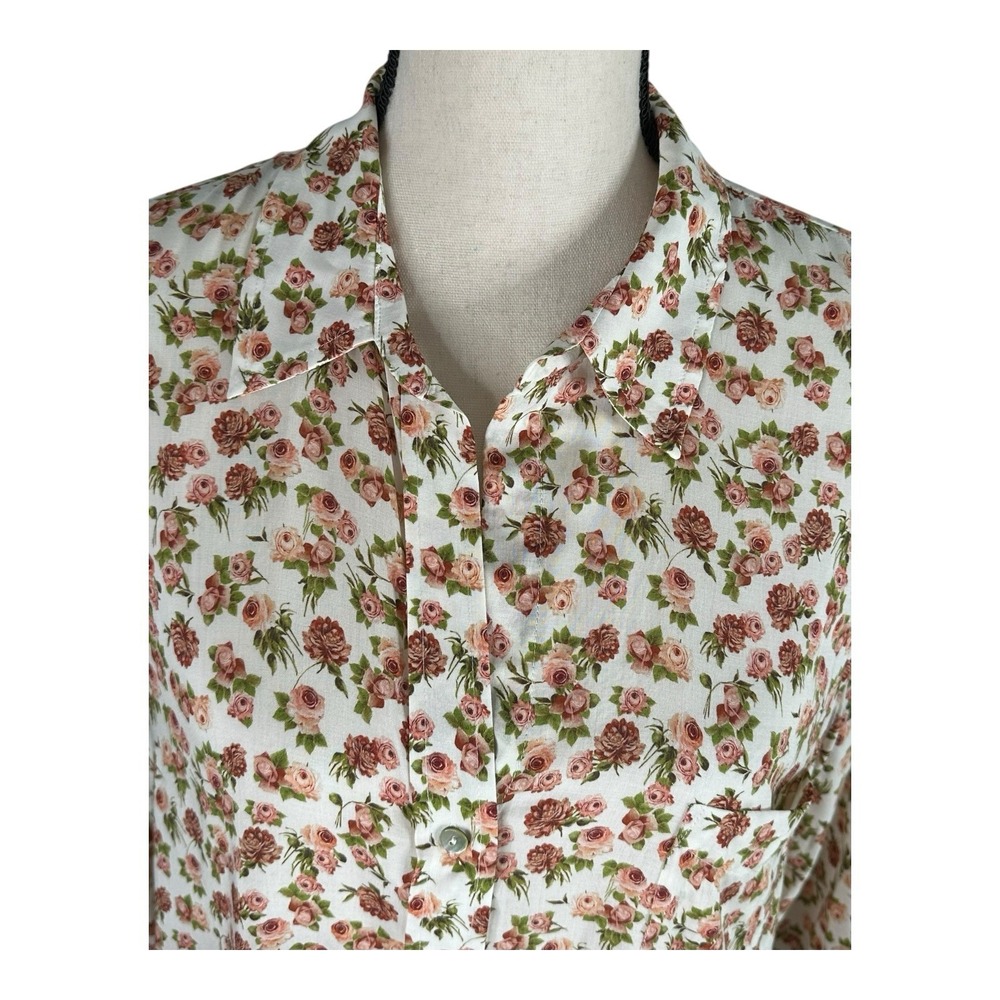 L'agence Ryan Women‎ Floral Button Down 3/4 Sleeves Women's Size Large - Picture 2 of 13